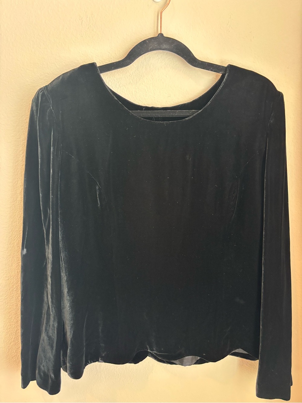 Vintage Talbots Silk Blend Velvet Scalloped Blouse